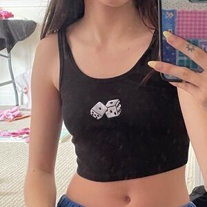 Forever 21 dice embroidery tank top